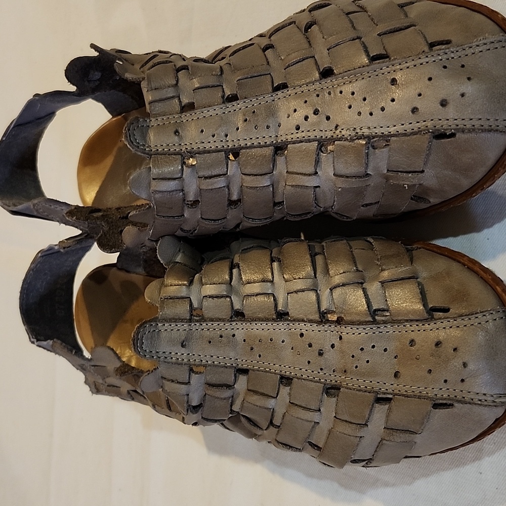 RIEKER leather slip on slingback shoes sandal walk in effortless elegant size 38